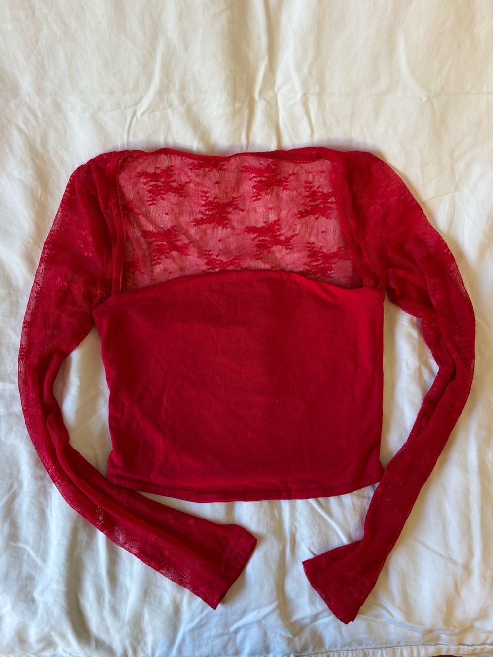 Abound Red Lace Top